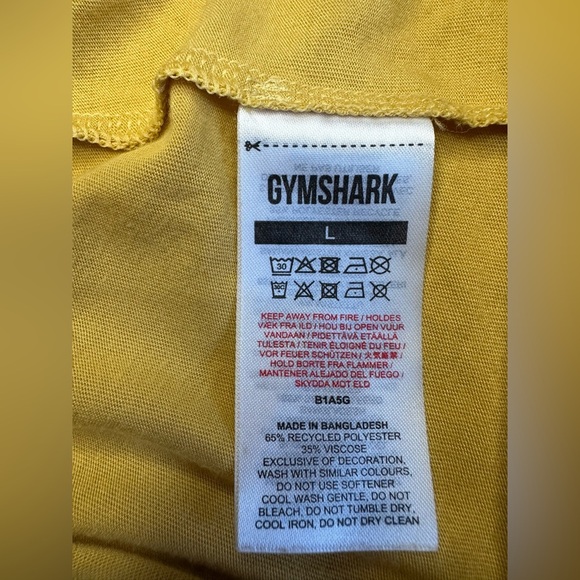 Gymshark Tank Top Womens Sz Large Yellow Racer Back Workout Athletic Activewear - Picture 5 of 5